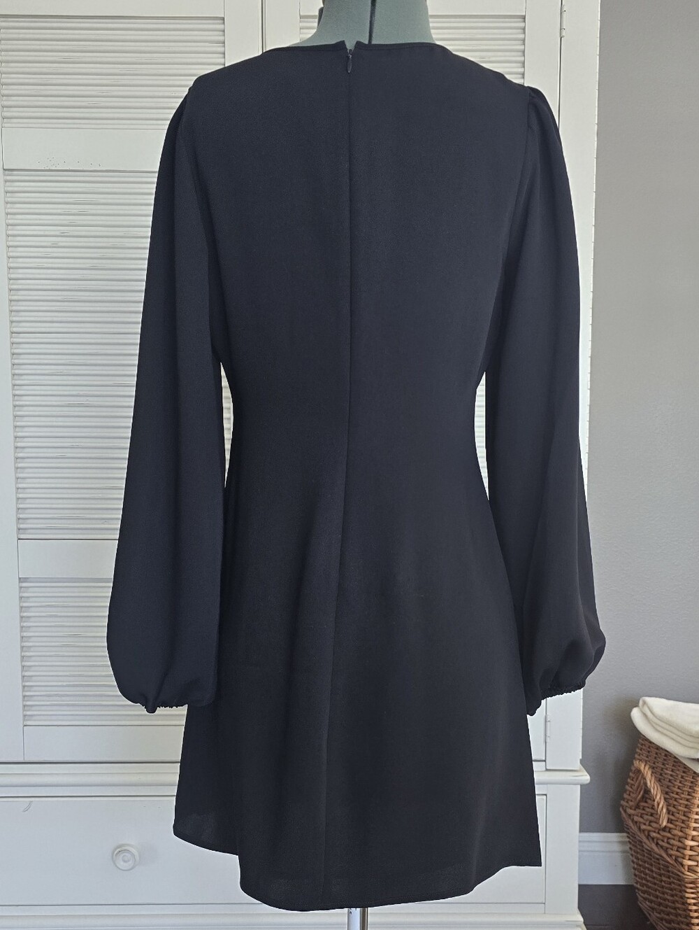 Wilfred Black Long-Sleeve Mini Dress